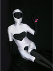 Black and white lycra spandex full body zentai Catsuit
